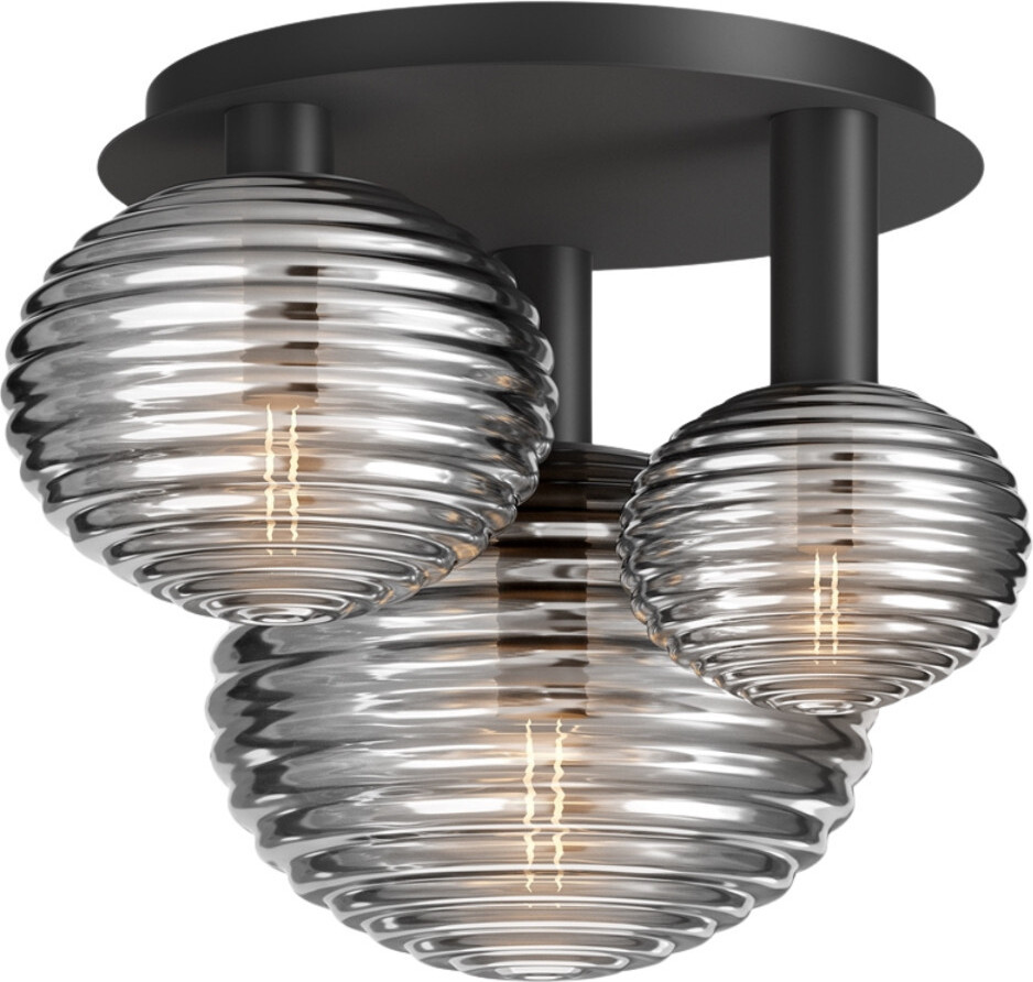 Maytoni Plafondlamp Reels Zwart met Glazen Kugels, 3x E14, 40W, Modern Design