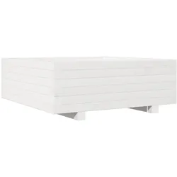 Helloshop26 - Hochbeet für Pflanzen Blumen Terrasse Garten 70 x 70 x 26,5 cm massives Kiefernholz weiß 02_0037811