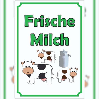 HB-Druck Frische Milch Aufkleber Hochkant A8 (52x74mm)