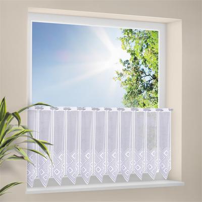 Scheibengardine GERSTER "CARLINA, 1 Stück, halbtransparent", weiß, B:80cm H:90cm, Jacquard, Polyester, Gardinen