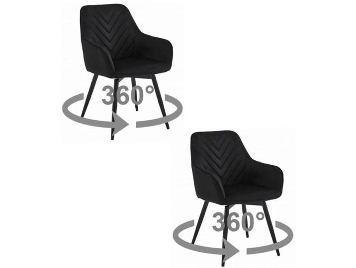 Chaise de bureau - LEOBERT - NANA360 - velours noir - pieds noirs - lot de 2