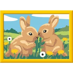 Ravensburger CreArt - Malen nach Zahlen Kinder - Hasenfreunde