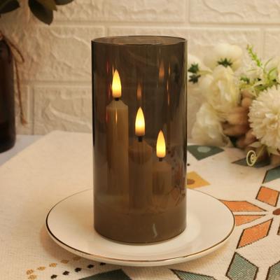 Uplift Picks Three In One Flameless Candle With Acrylic Lampshade bronze
