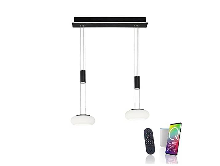 Paul Neuhaus Pendelleuchte Glas Smarthome, CCT höhenverstellbar 2-flammig