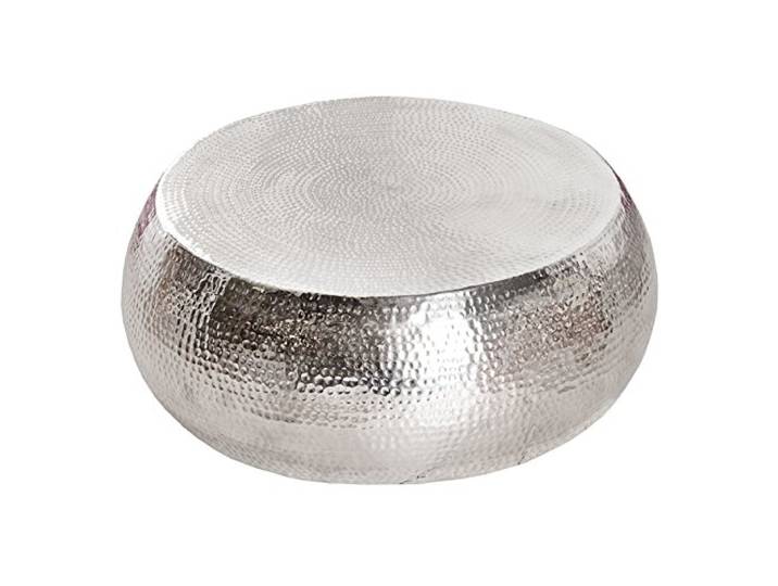Couchtisch ORIENT 80cm - silber - Metall - handgefertigt Beistelltisch Montiert, hochwertig, Beistelltisch, stabile Konstruktion, Hammerschlag-Optik, Unikat