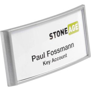 Durable Namensschilder 8540-23, Classic, 65 x 30mm, mit Magnet, Metalloptik, 10 Stück, silber