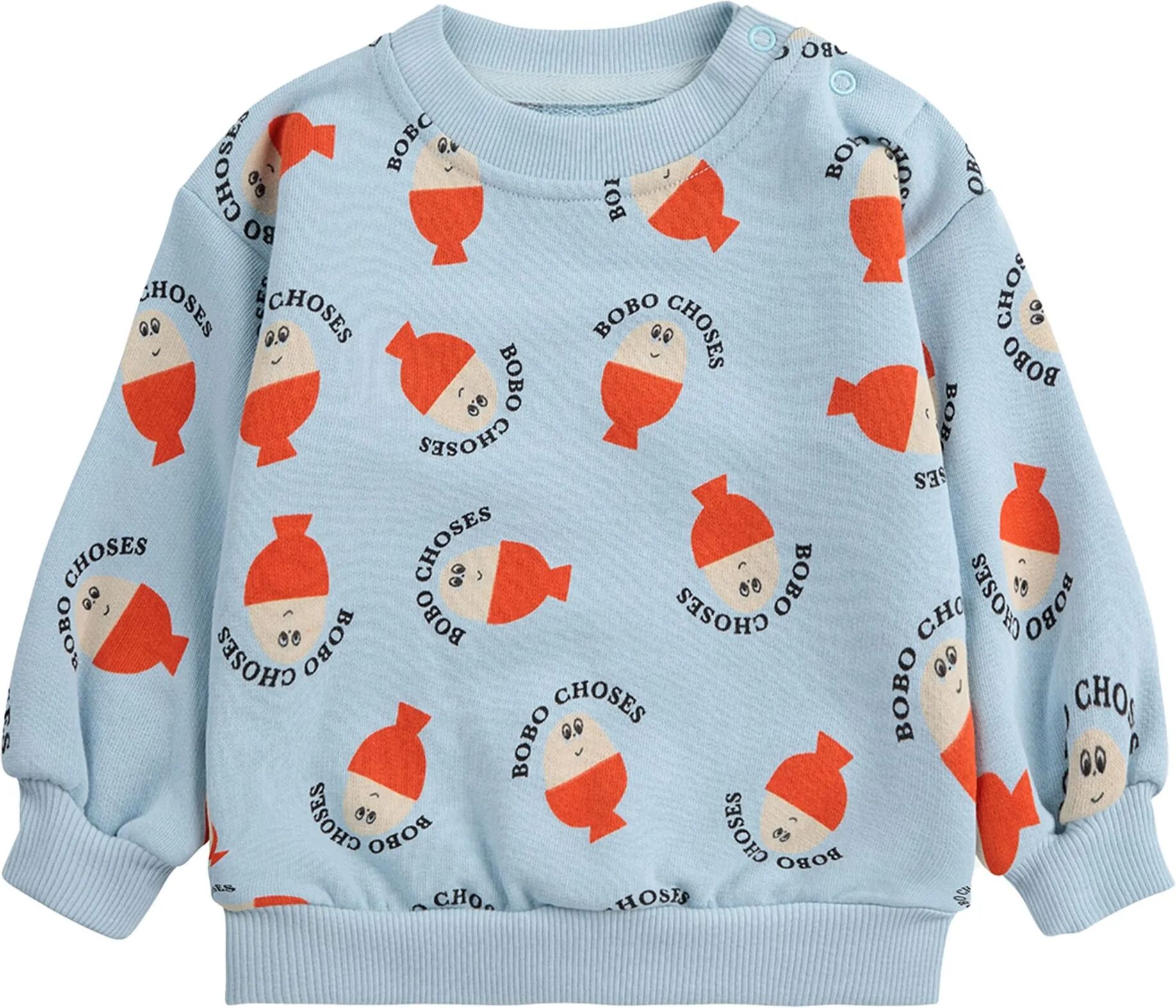 Bobo Choses Sweat Bobo Coton Bio Bleu ciel 3 mois