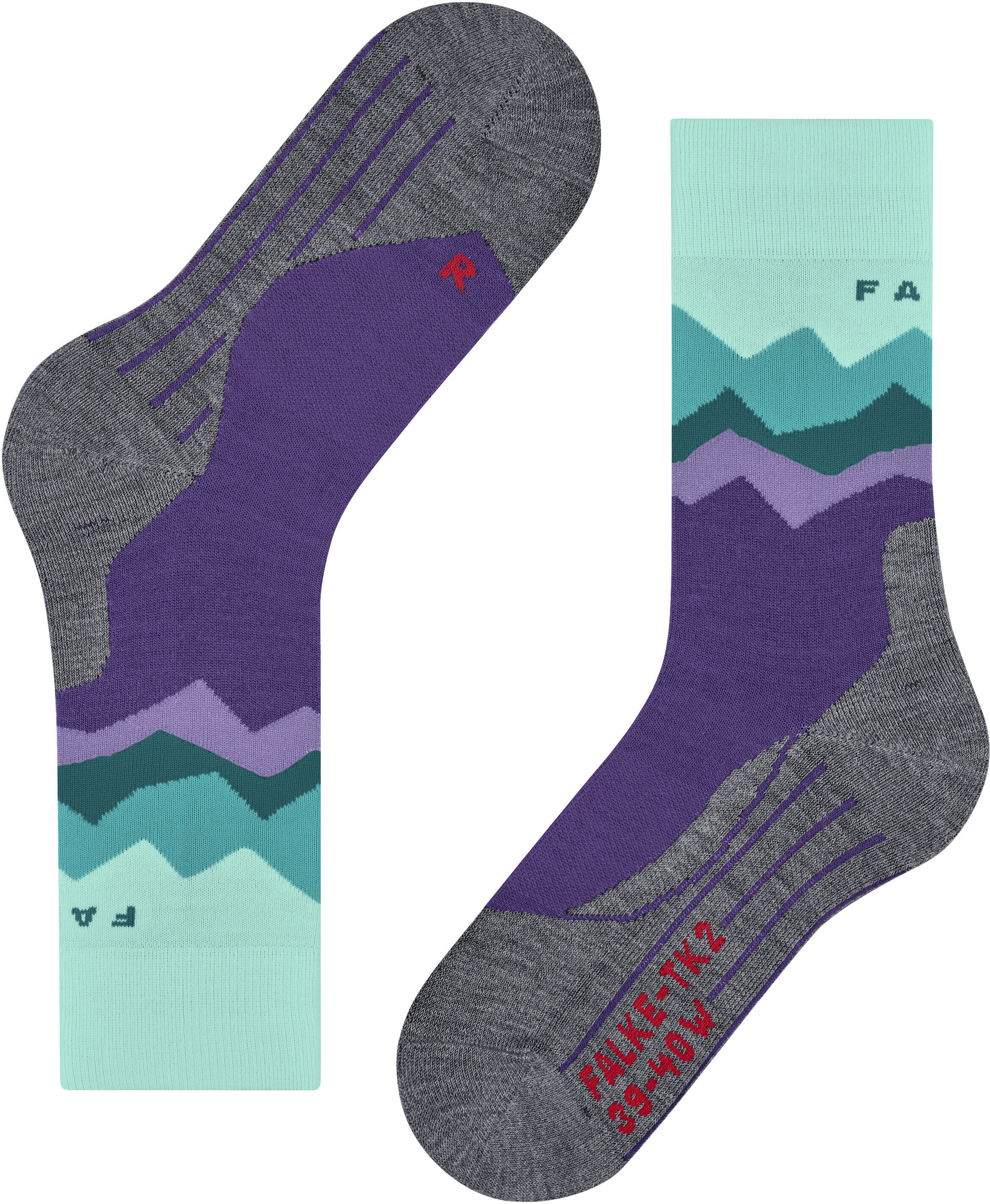 Wandersocken FALKE "TK2 Explore", Damen, Gr. 41-42, amethyst, Materialmix, normal, Socken Wandersocken, hohe Feuchtigkeitsaufnahme, schnell trocknend, atmungsaktiv amethyst 41-42