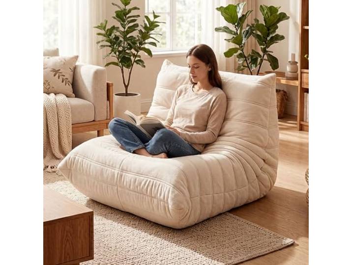 Sitzsack, Fireside Togo-Sessel, Großes Lazy-Floor-Sofa Für Erwachsene Und Jugendliche, Sitzhöhe 35cm, Ergonomischer Fireside-Lounge-Sessel, Aus Einem Stück Geformt/vollständig Mit Schaumstoff Gefüllt