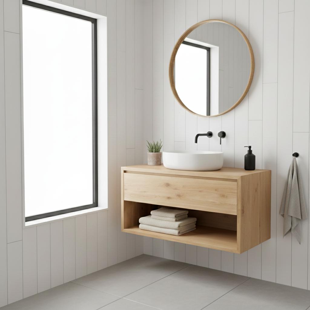 Teakea - Badezimmermöbel aus massivem Eichenholz, Modell Suze | Hängend | 60 - 120 cm