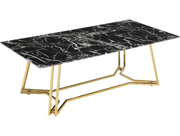 Couchtisch SALESFEVER Design-Tisch für Ihr Wohnzimmer , gold (schwarz, gold, gold, schwarz), B:110cm H:40cm T:60cm, Tische, Couchtisch, Eleganz trifft auf Luxus: Marmor-Design Tischplatte