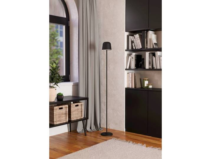 LED-Stehleuchte Mannera 16 x 140 x 16cm Schwarz/Schwarz/Weiß Stahl/Aluminium, lackiert Polycarbonat LED LED-Platine