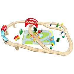 Spielmaus Holz Güterzug mit Waggon