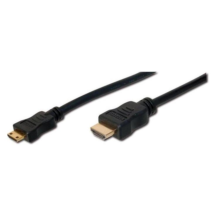 Digitus HDMI(C)/HDMI(A), 2m HDMI-Kabel HDMI Typ A (Standard) HDMI Typ C (Mini) Schwarz (2 m) (AK-62301)