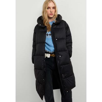 Wintermantel PEPE JEANS "Wintermantel LAUREN LONG", Damen, Gr. L, schwarz, 100% Polyester, Mäntel Wintermantel