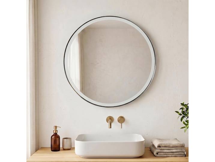 Miroir rond 70 cm avec cadre en metal