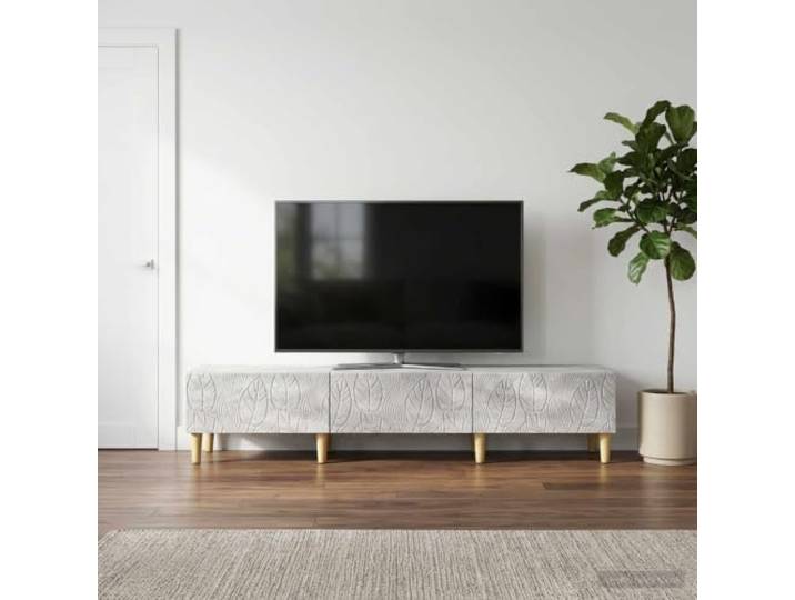 TV-Schrank 147 x 34,5 x 30 cm Betongrau Holzwerkstoff mit Schubladen Stabiler Holzwerkstoff, Vintage-Style, flexible Aufstellung, pflegeleichte Oberfläche, praktische Schubladen