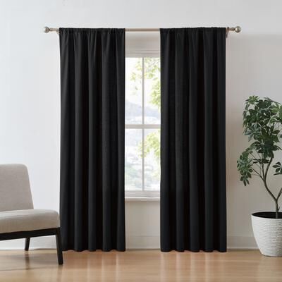 Brooklyn Loom Brookyln Loom Solid Cotton Percale Window Curtain Pair