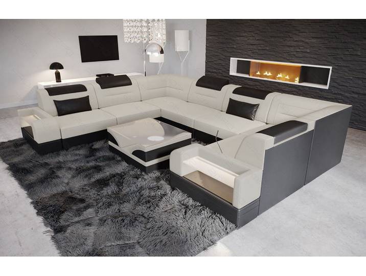 Wohnlandschaft Trivento U-Form aus Stoff