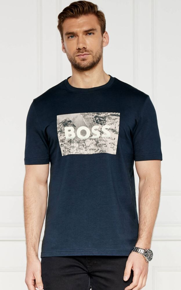 Camiseta Hugo Boss Building Hombre Azul M