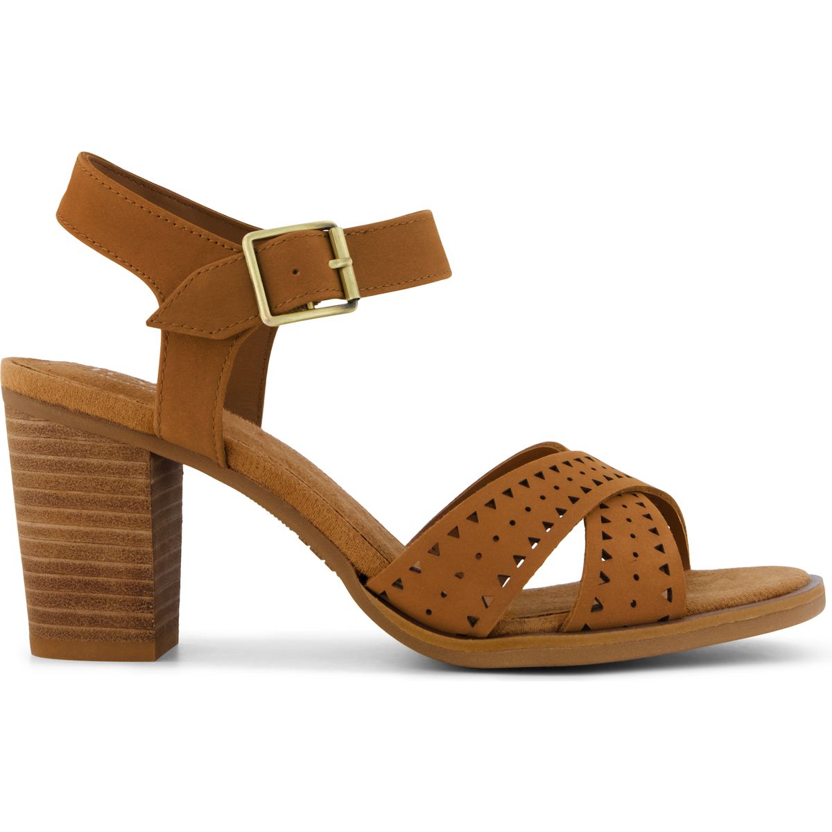 Toms Majorca Ankle Strap brown sugar nubuck leather/perf 43.5 10023092-43.5