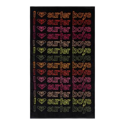 Bademantel ROXY "Cold Water Message", Damen, bunt (anthrazit), Obermaterial: 100% Baumwolle., Hausmäntel Bademantel