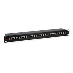 ROLINE 19-Zoll-Patchpanel 1 HE, 24 Ports, Cat.5e (Class D), schwarz