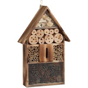 Relaxdays Insektenhotel 10020721, zum Aufhängen, aus Holz, mit Nisthülsen, 48 x 31 cm
