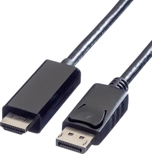 Value DisplayPort / HDMI Adapterkabel DisplayPort Stecker, HDMI-A Stecker 7.50m Schwarz 11.99.5789 Geschirmt DisplayPort-Kabel