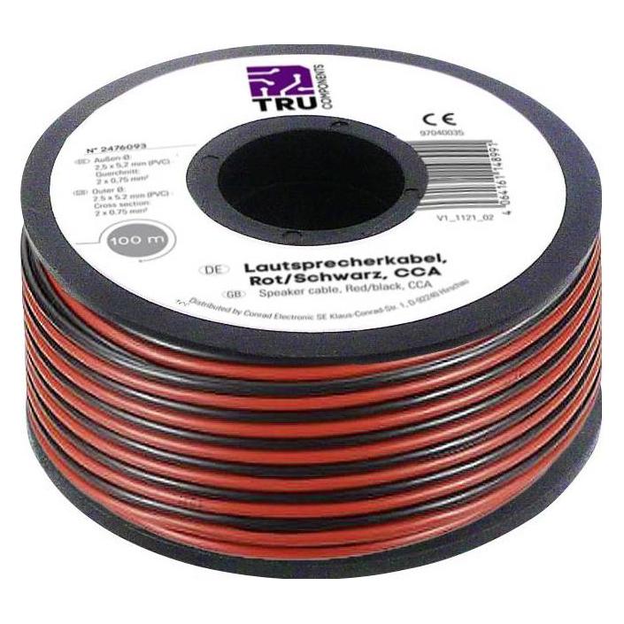 Tru Components Lautsprecherkabel 0.75 100M (100 m, 0.75 mm²) (TC-9202504)