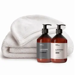 basler Lavender Orange Shampoo & Shower Set (Handwash 500ml + Shampoo & Shower 500ml + Duschtuch + Haarturban)
