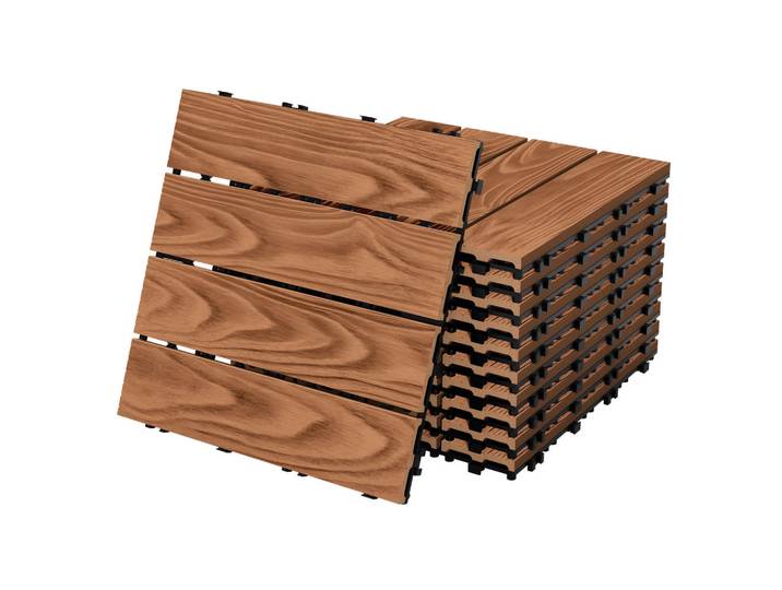 Ml-Design Terrassenfliese Hellbraun 22 Stück, wetterfest-Zonen, Quadratisch, 30x2x30 cm, wetterfest, Teppiche und Böden, Terrassenböden & Balkonböden, Terrassenfliesen