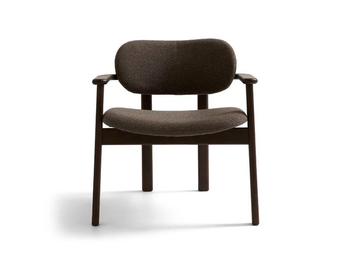 Arca Loungesessel, Eiche geräuchert Crush Bouclé Grau/Beige