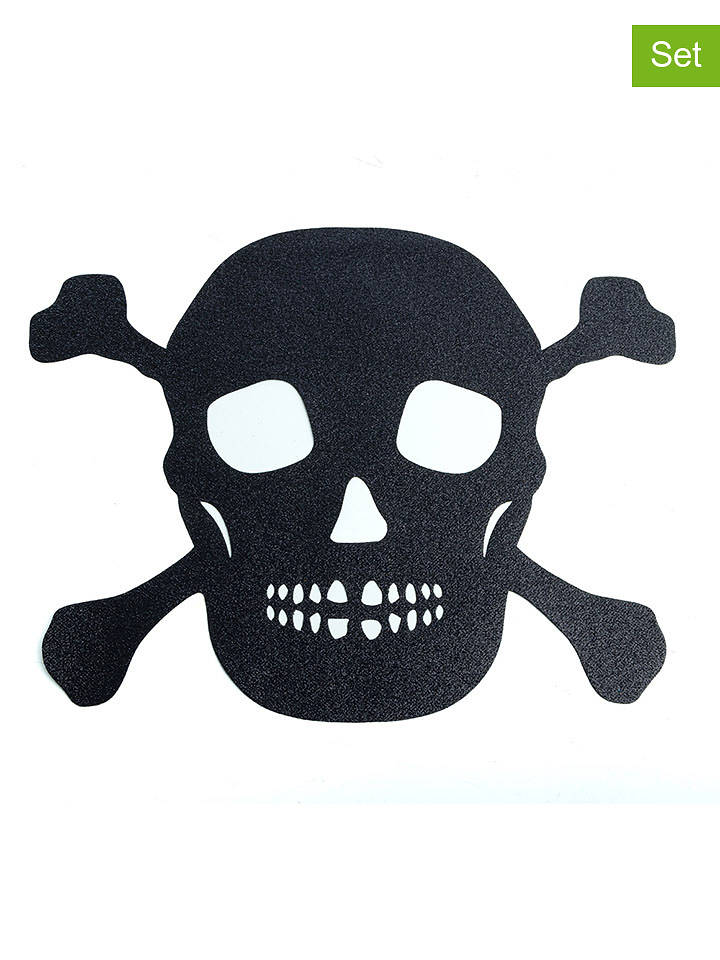CHAKS 4er-Set: Tischsets ''Skull'' in Schwarz - (L)34 x (B)42,6 cm - onesize