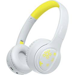 LogiLink BT0073BL On Ear Kopfhörer Bluetooth®, kabelgebunden Hellblau, Gelb Faltbar, Lautstärkebegrenzung