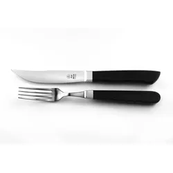 Paul Adrian Solingen Steakbesteck 12tlg. Steak Messer Gabel Set Mooreiche