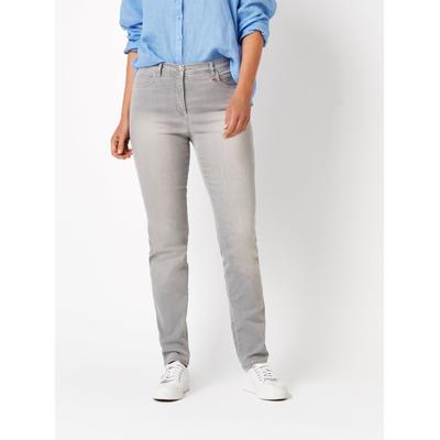 Slim-fit-Jeans RELAXED "Meine beste Freundin Slim", Damen, Gr. 42, Lang, grau (grau 822), Denim/Jeans, Obermaterial: 89% Baumwolle CO. 8% Polyester PES. 3% Elasthan EL., used, slim fit normal, Jeans Slim-fit-Jeans, in Slim-Fit