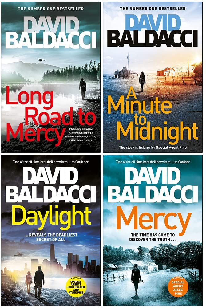 Pan Macmillan David Baldacci Atlee Pine Series 4 Books Collection Set (Long Road to Mercy, A Minute to Midnight, Daylight, Mercy)