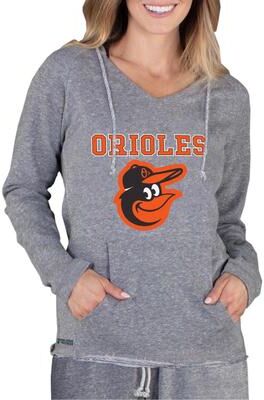 MLB Mainstream Women's Long Sleeve Hooded Top (Size Small) Baltimore Orioles, Cotton,Polyester,Rayon