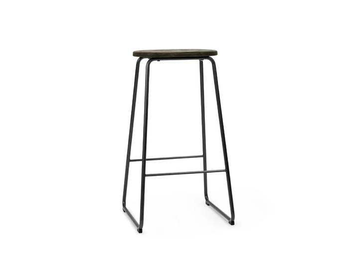 Mater Tabouret de bar Earth coffee, h. 69, structure en acier noir