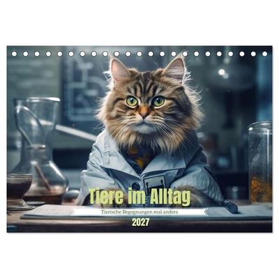Tiere im Alltag (Tischkalender 2027 DIN A5 quer), CALVENDO Monatskalender