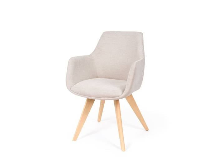 Chaise scandinave en beige et bois de hêtre