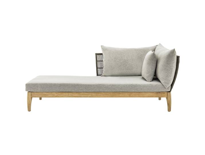 Loungeelement Koh Samui braun/schwarz Holz/Metall B 196 T 91 cm