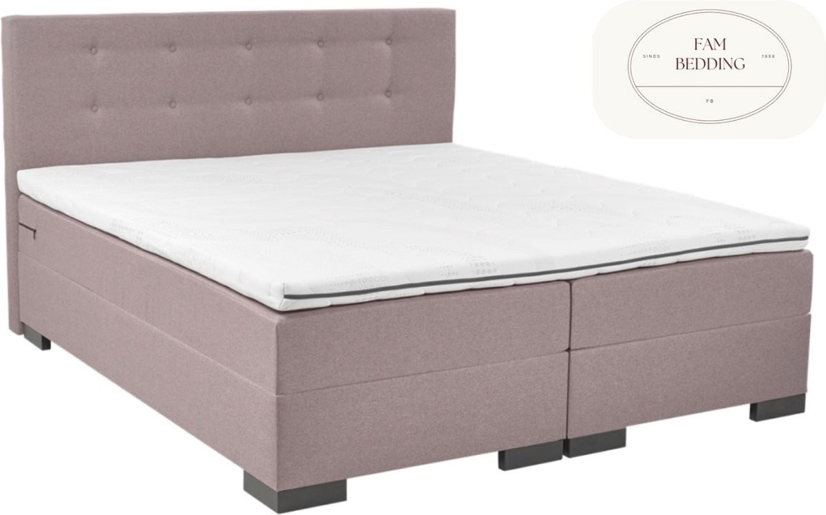 Fam Bedding Boxspringset Milou Roze voor 2 personen, B/D: 120 x 200 cm