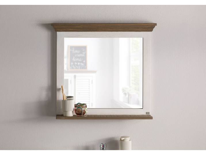 Miroir Mural TOULOUSE #134 Bois de Manguier Laqué Blanc - 70x15x63
