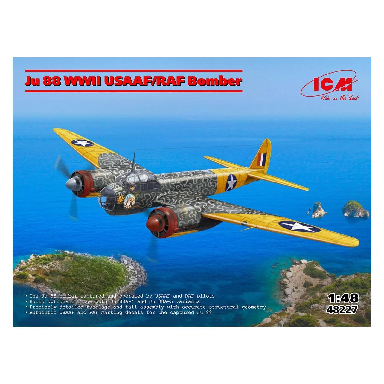 ICM 1:48 48227 Junkers Ju-88 WWII USAAF/RAF Bomber - Propeller Vliegtuig Plastic (48227)