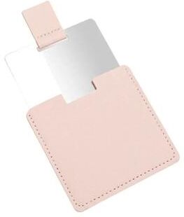 Uplift Picks Ultra Thin Stainless Steel Pocket Mirror Portable Mini Makeup Mirror light Pink