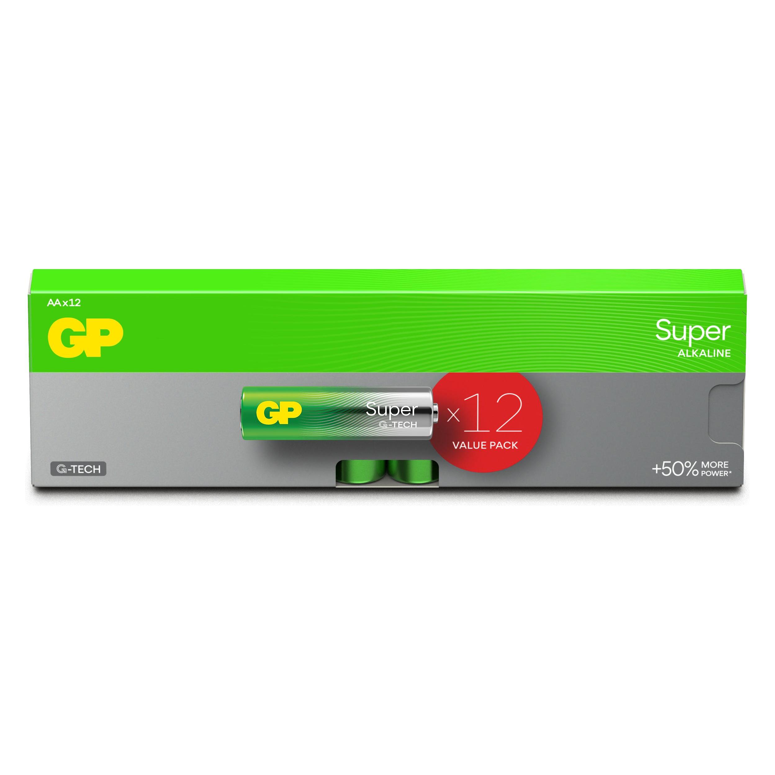 GP Batteries BATTERIES SUPER ALKALINE AA 1.5V 12PCE (12 Stk., AA) (GPPCA15AS631)
