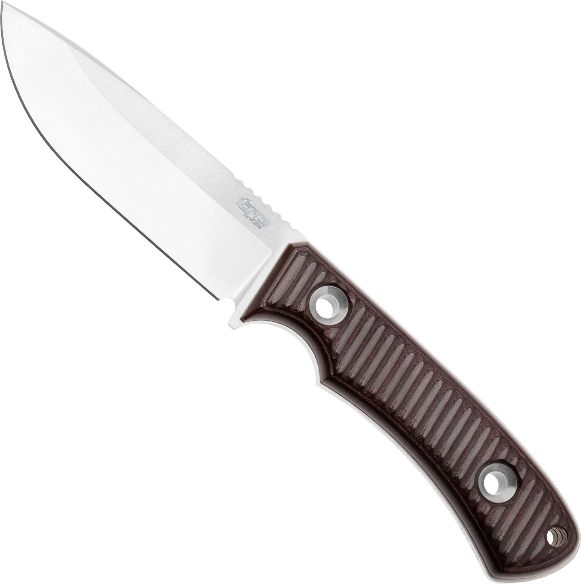 TRC Knives Polheim 15th Anniversary Edition, Satin RWL-34, Maroon Micarta coltello da sopravvivenza, Andrius Tricius design