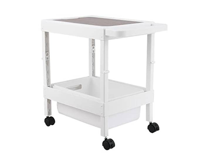 NFDVXCCA Regal, Aufbewahrungswagen mit Griff Bad Küche Büro(2 Tier)